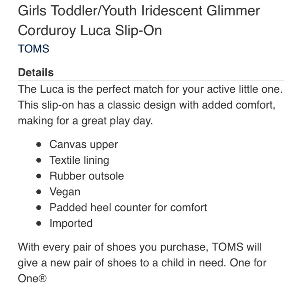 Toms Girls Iridescent Glimmer Luca Slip-On - Picture 7 of 7